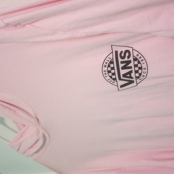 Vans Off the Wall Since 1966 Mens Light Pink Graphic Hooded Long Sleeve - Picture 3 of 6